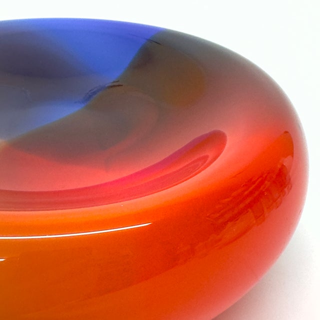 Colorful Mid-Century Modern Double-Walled Glass Bowl Attributed to Flavio Poli for Murano For Sale - Image 11 of 13