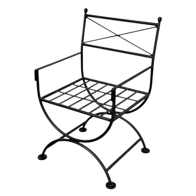 Elevate your patio, garden, or sunroom with this striking Vintage Neoclassical Style Outdoor Lounge Chair. Expertly...