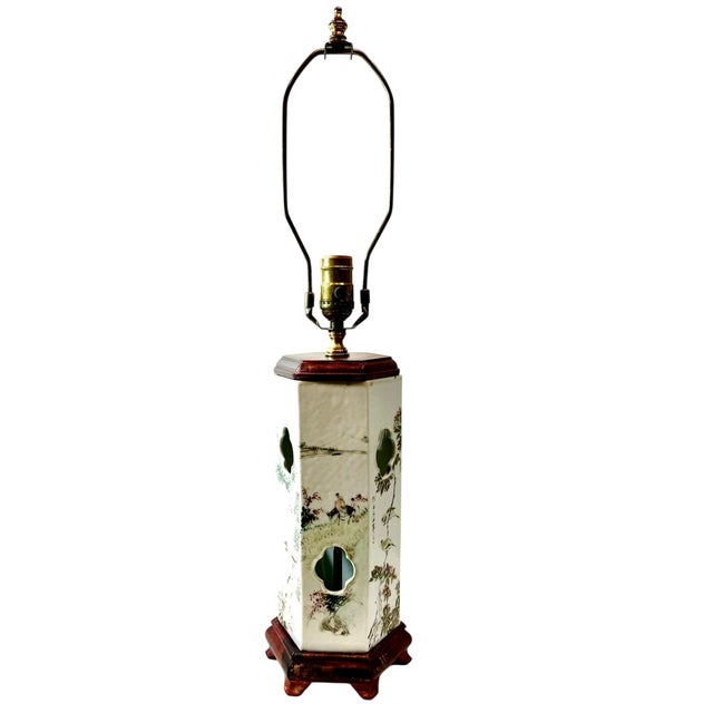 19th Century Chinese Hat Holder as a Lamp For Sale - Image 11 of 12