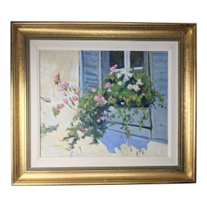 Carole McDermott Original Impressionist Floral Window Oil Painting