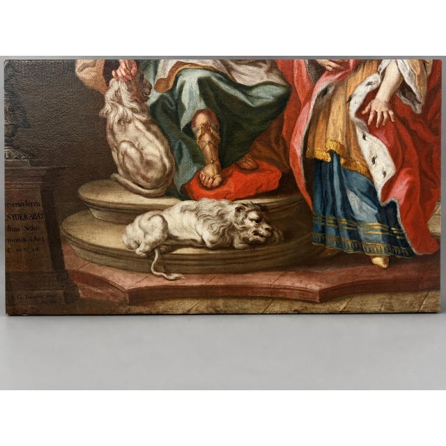 Johann Georg Tompke Attributed Solomon and Queen of Sheba Oil Painting C. 1766 For Sale - Image 11 of 15