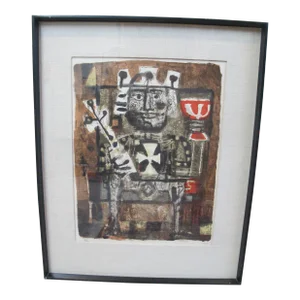 Antoni Clave Signed Limited Edition Hand Colored Lithograph Print Le Roi