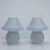 Beautiful pair of white Italian Murano mushroom lamps. Perfect for any living space to add a touch of mid-century modern...