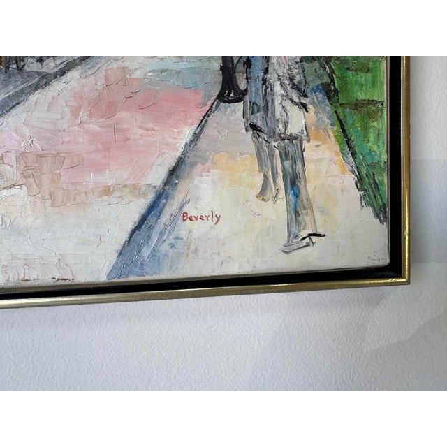 1980’s “Parisian Street Scene” Oil on Canvas Painting by Beverly For Sale - Image 11 of 12