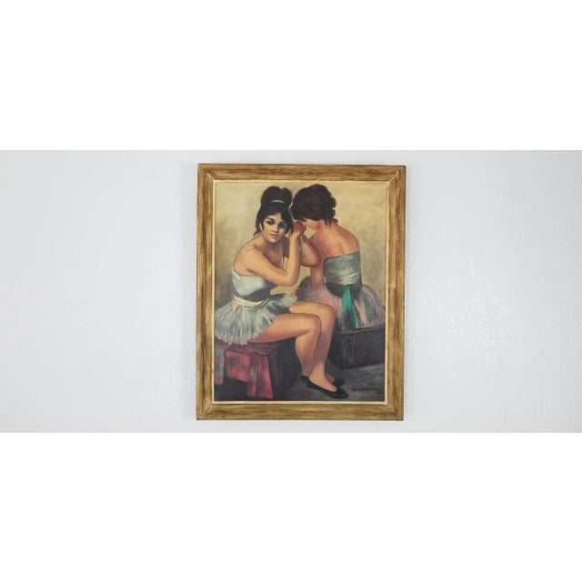 1971 Figurative Grace K Neil Painting of Two Ballet Dancers For Sale - Image 12 of 12