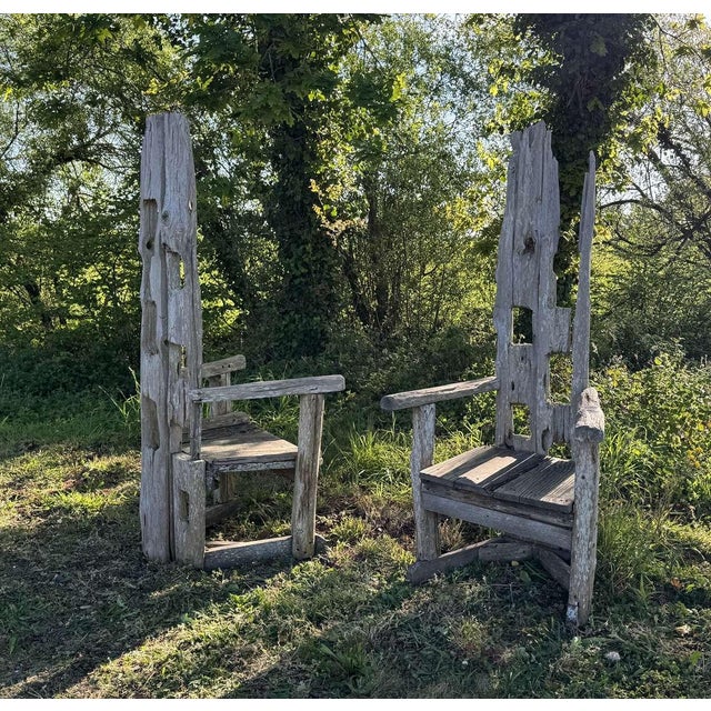 Driftwood Garden Armchairs, Set of 2 For Sale - Image 6 of 10