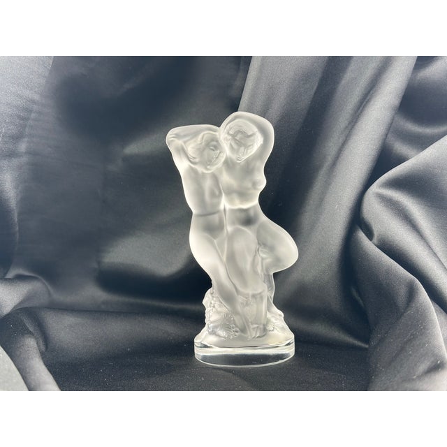 Lalique Le Faune Frosted Crystal Nude Lovers Figurine | Pan & Diane | Marc Lalique | 1960s For Sale In Boston - Image 6 of 12