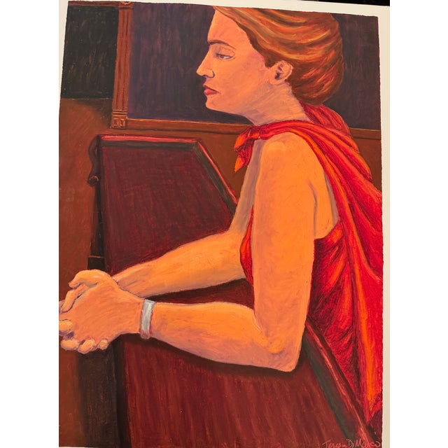 This painting was done in oil paint stick on gessoed heavy Arches or Stonehenge paper. It was painted from life in the...