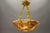 French Neoclassical Style Amber Alabaster and Bronze Pendant Light, 1920s For Sale - Image 17 of 18