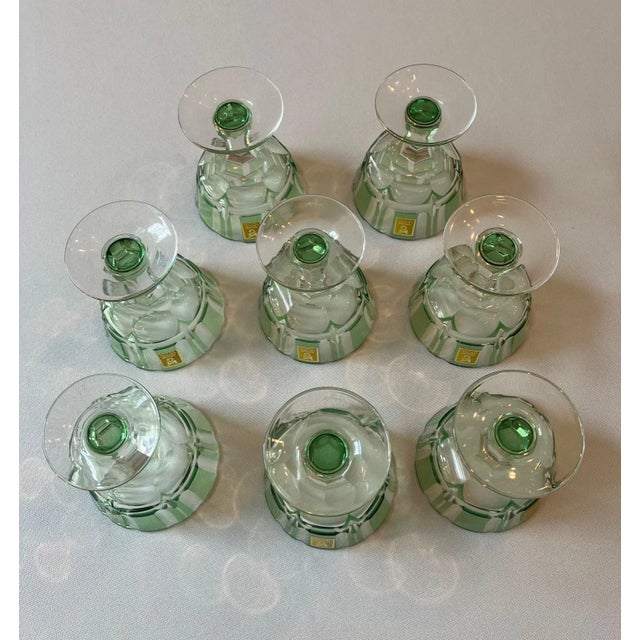 2010s New Kagami Crystal “Bamboo” Liqueur/Sake Glasses – Set of 8 For Sale - Image 5 of 10