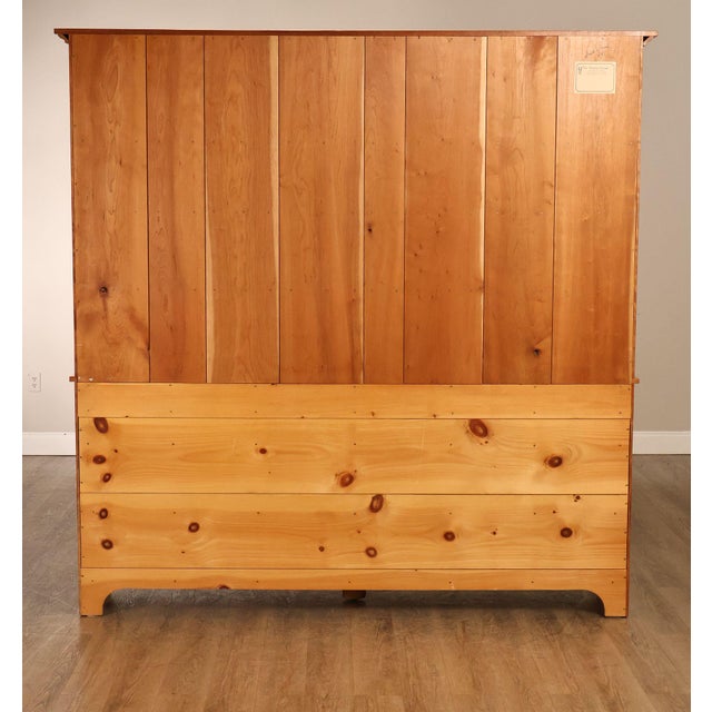 Shaker Shoppe Cherry Stepback Cupboard With Glass Door Hutch For Sale - Image 17 of 18