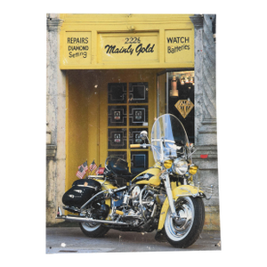 Vintage Harley-Davidson "Mainly Gold" Jewelry Store Metal Art – 12" X 16"