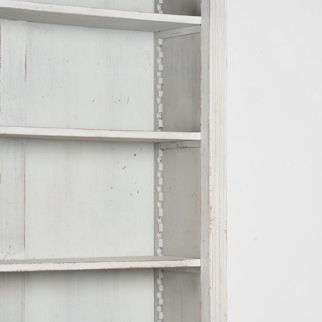 19th Century Swedish Gray Painted Pine Bookcase Display Cabinet For Sale - Image 6 of 10