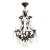 1950s French Style Wrought Iron & Tole Chandelier With Crystals For Sale