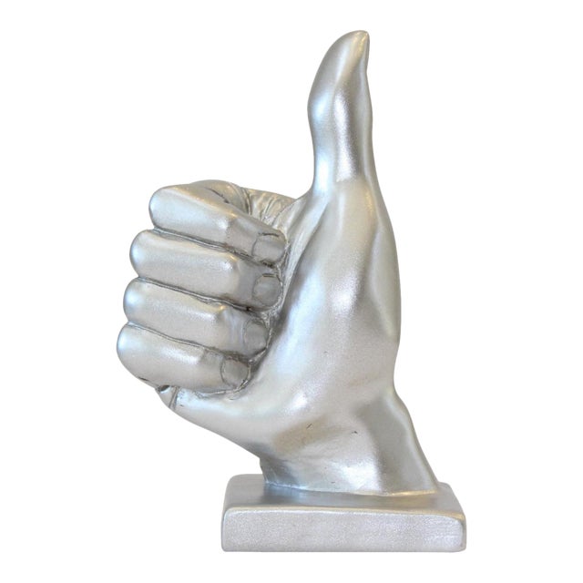 Silver Thumbs Up Hand Sculpture For Sale