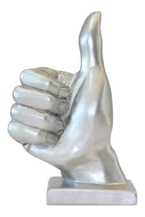 Silver Thumbs Up Hand Sculpture