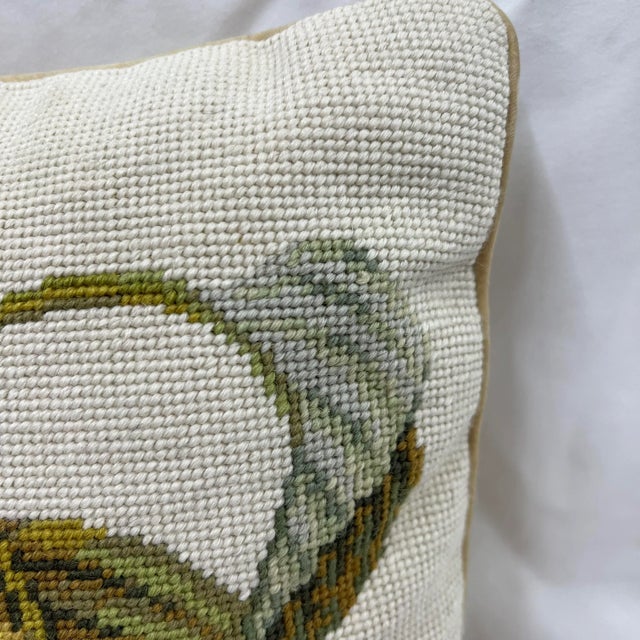 Textile 1980s Vintage Fruit Design Needlepoint Pillow For Sale - Image 7 of 9