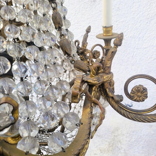 Bronze and Crystal Hot Air Balloon Chandelier, 2000 For Sale - Image 9 of 15