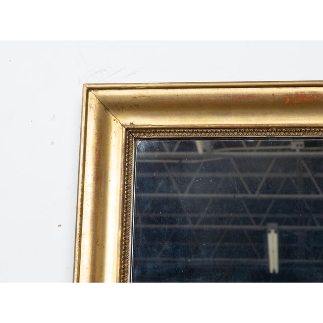French Turn of the Century 1900s Narrow Giltwood Split Mirror with Molded Frame For Sale - Image 9 of 10