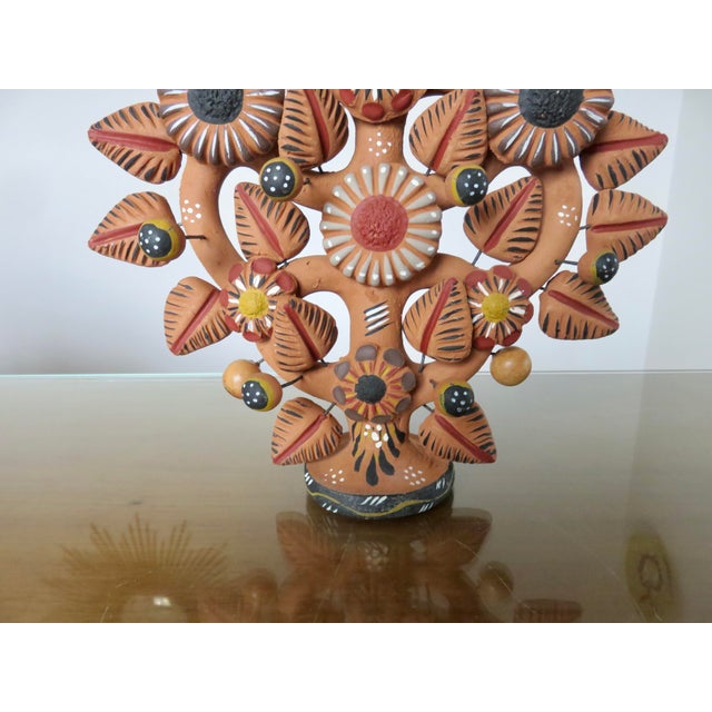 Mexican Tree of Life Terracotta Chandelier, 1970s For Sale - Image 3 of 14