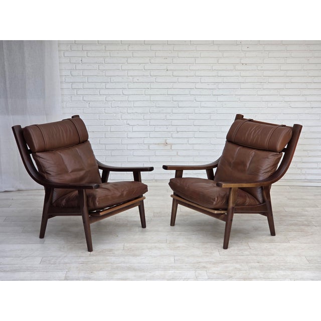 1970s Danish Model GE530 Highback Lounge Chair by H.J. Wegner for Getama, 1970s For Sale - Image 5 of 18