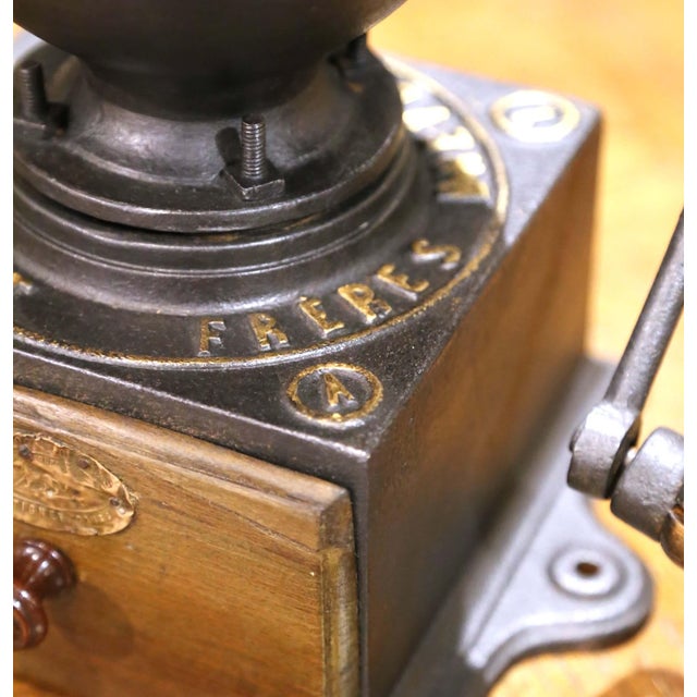 Early 20th Century French Peugeot Frères Cast Iron Coffee Grinder, Model A For Sale - Image 13 of 17