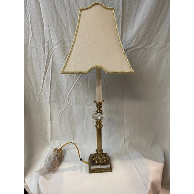 Gorgeous John Richard Table Lamp Gold colored Base with Glass portions. Really beautifully made lamp. Shade is lovely as...
