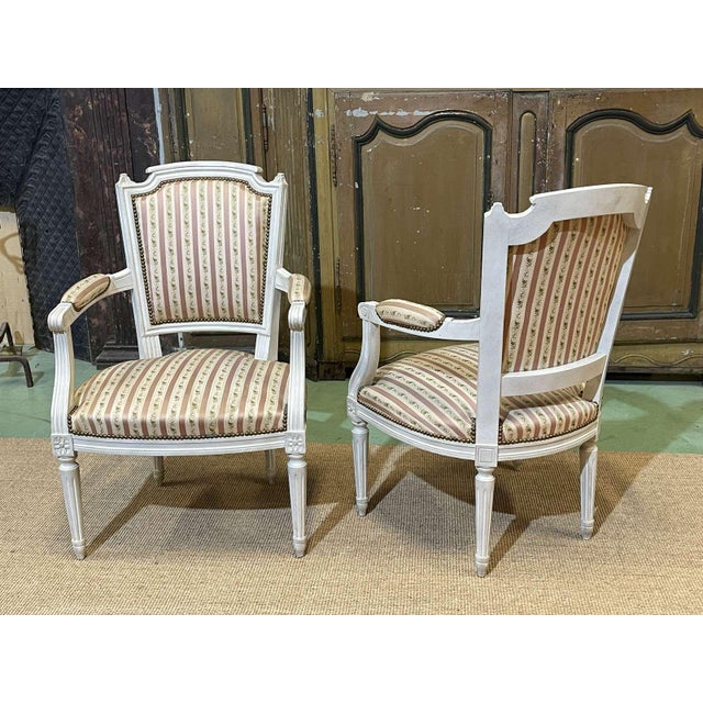 1970s Louis XVI Armchairs in Beech, 1970s, Set of 2 For Sale - Image 5 of 14