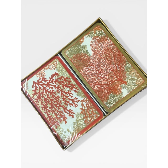 1990s Caspari Sea Fans Double Deck Bridge Playing Cards by Janine Moore For Sale - Image 5 of 7