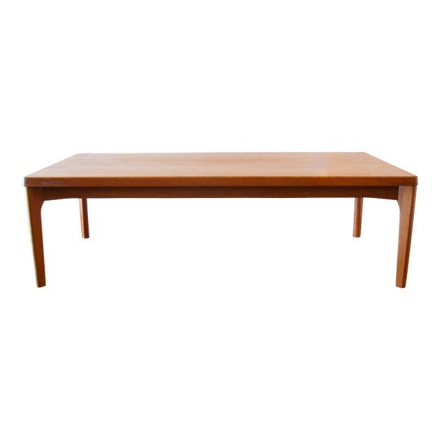 Mid Century Modern Danish Teak Coffee Table by Henning Kjærnulf For Sale