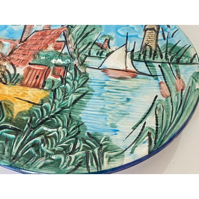 Majolica Plates Representing Saint Tropez, 1960s, Set of 10 For Sale - Image 4 of 17