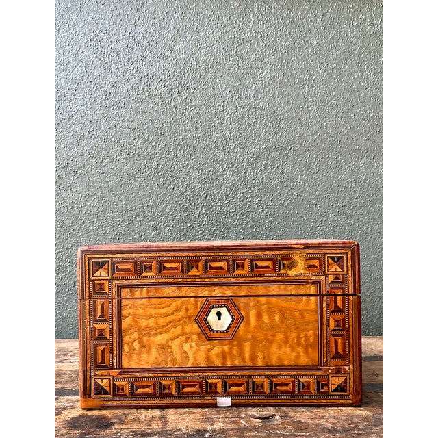 Vintage Marquetry Inlaid Wood Box For Sale - Image 9 of 16