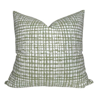 Arcadia Green Woven Pillow Cover, 22x22 Pillow For Sale
