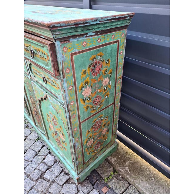 Mid-Century Indian Hand-Painted Wooden Chest of Drawers, 1970s For Sale - Image 14 of 16