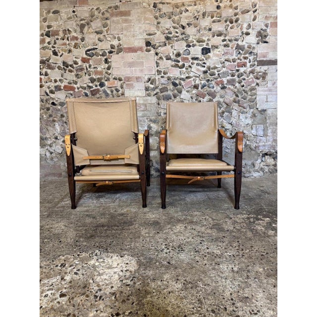 KK47000 Safari Chairs in Leather attributed to Kaare Klint for Carl Hansen & Søn, 2010s, Set of 2 For Sale - Image 15 of 18