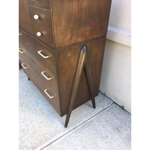 1950s Mid Century Modern Sieling Cedar Chest High Boy Dresser