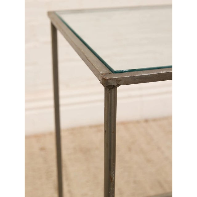 Vintage Glass Top Metal Bar Table For Sale - Image 11 of 11