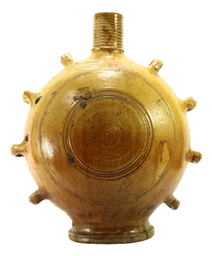 Early Raeren Salt Glazed Stoneware X-Large Pilgrim's Canteen Flask