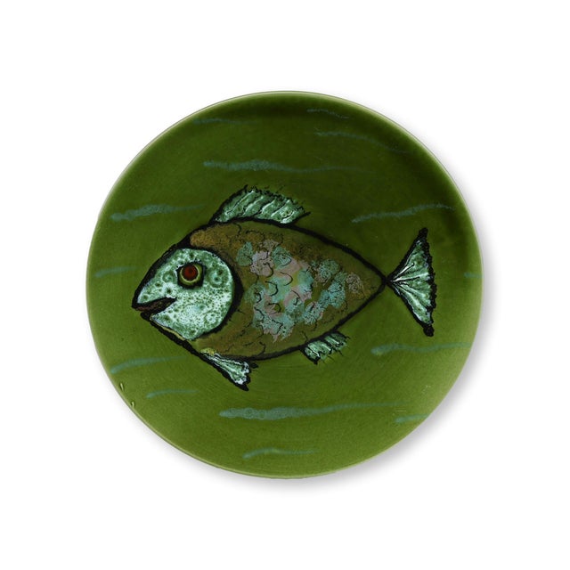 1960s French Fish Dinnerware Set, Service for 12 - 13 pcs For Sale In Los Angeles - Image 6 of 7