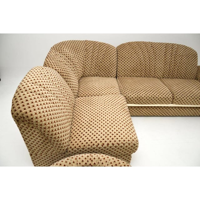 Brown Vintage Sectional Corner Sofa and Table, 1970s, Set of 5 For Sale - Image 8 of 12