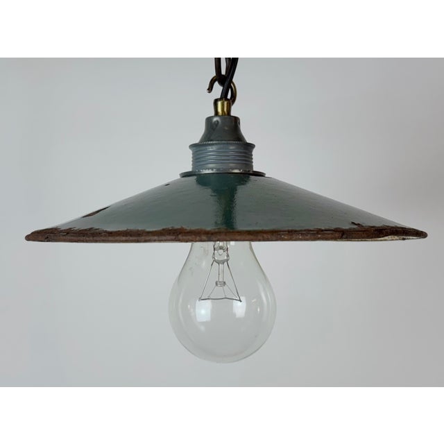 1950s Industrial Green Enamel Light, 1950s For Sale - Image 5 of 17