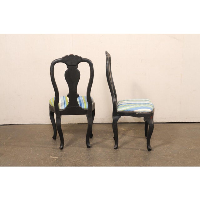 French Country Pair Painted Chairs, 19th C. For Sale - Image 10 of 11