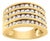 10K Yellow Gold Plated .925 Sterling Silver 1 1/2 Cttw Diamond 4 Row Channel Band Ring (Champagne Color, I2-I3 Clarity) Ring Size 8 For Sale