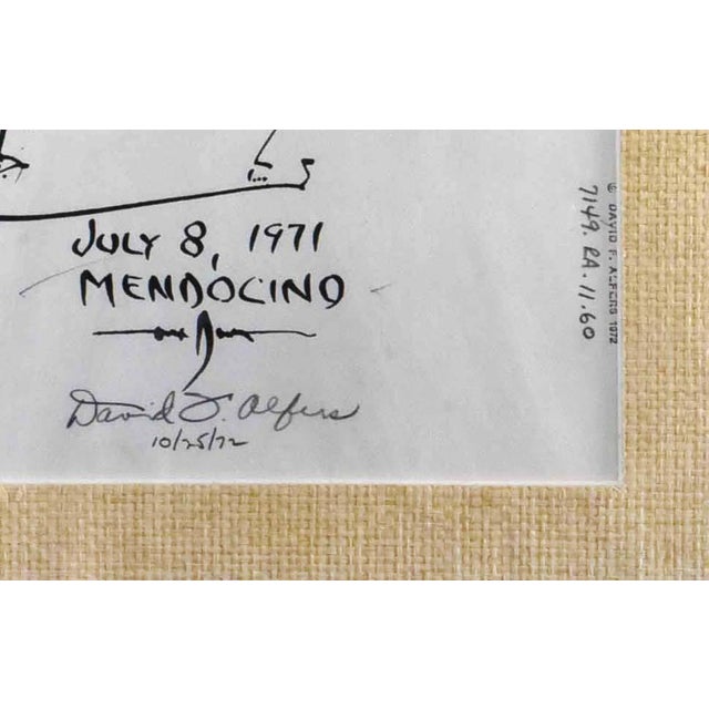 This is an original drawing by artist David , featuring a minimalist, abstract composition in black ink on paper. The...