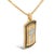 Contemporary 14K Yellow Gold Plated Sterling Silver 1/4 Cttw Diamond Cross Dog Tag Pendant Necklace For Sale - Image 3 of 5