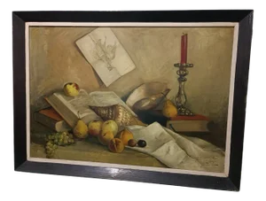 Jose Martorell Puigdomenech, Castilian Still Life, 19th Century, Oil on Canvas, Framed