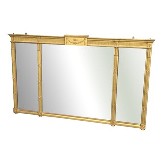 Large Regency Tryptich Gilt Overmantle Mirror, 1900s For Sale
