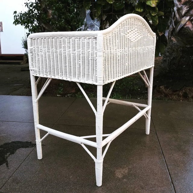 1970s Wicker Desk and Chair - Set of 2 For Sale In Los Angeles - Image 6 of 13