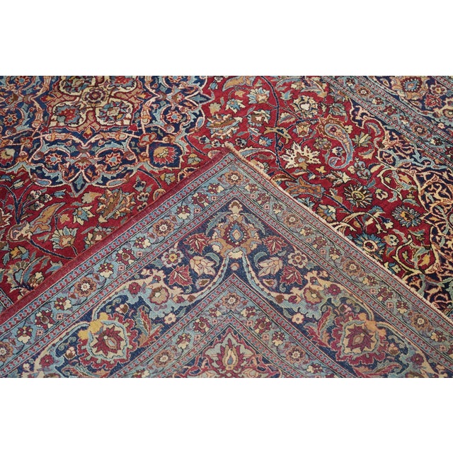 Burgundy Antique Persian Isfahan Rug 4'4'' X 7'2'' For Sale - Image 8 of 8