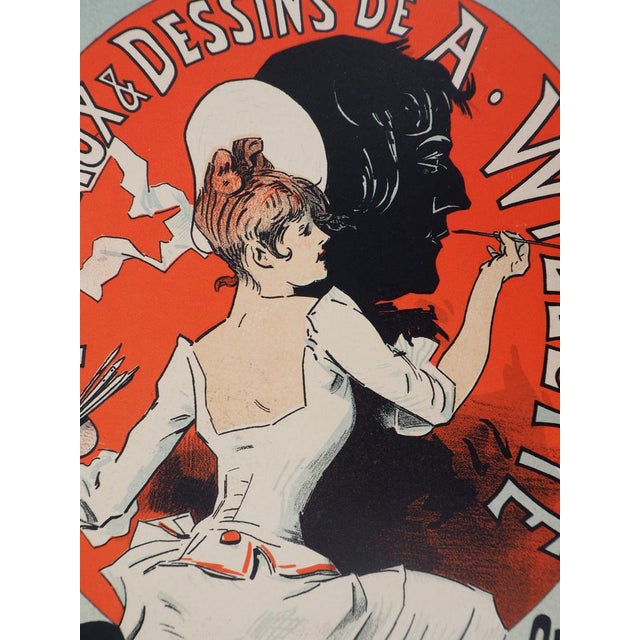 Jules Cheret, Jeune fille peintre, 1897 Lithograph For Sale - Image 4 of 9